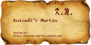 Kulcsár Martin névjegykártya