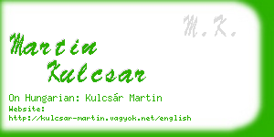 martin kulcsar business card
